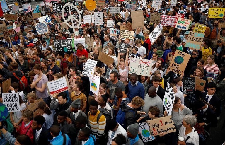 جانب من الاحتجاجات في الدنمارك