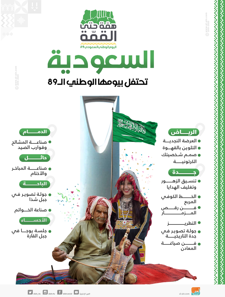 تجارب للنساء والرجال باحتفالات اليوم الوطني السعودي الـ89