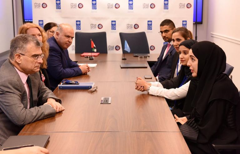 جانب من مراسم توقيع اتفاقية الشراكة في مقر الأمم المتحدة