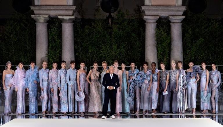 جورجيو أرماني خلال عرض أزياء مجموعة ربيع صيف 2020