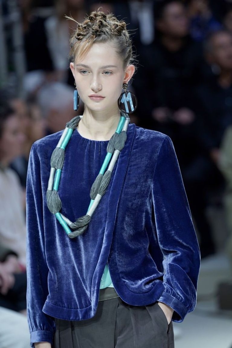 جورجيو أرماني خلال عرض أزياء مجموعة ربيع صيف 2020