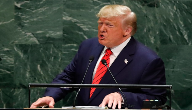 ترامب أثناء إلقاء كلمته بالأمم المتحدة - رويترز