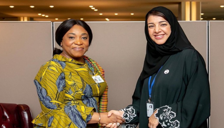 وزيرة الدولة الإماراتية لشؤون التعاون الدولي خلال لقائها وزيرة خارجية غانا