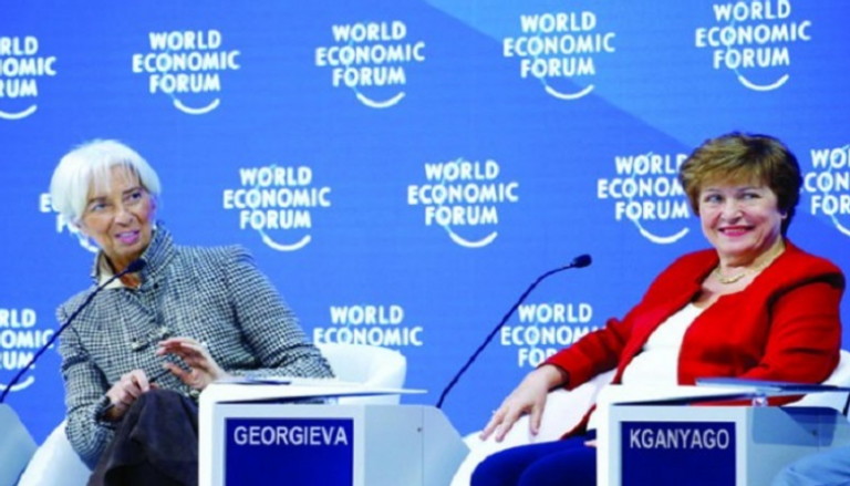 كريستينا جورجيفا وكريستين لاجارد خلال منتدى دافوس 2019 - رويترز