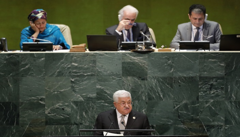 جانب من كلمة الرئيس الفلسطيني بالأمم المتحدة