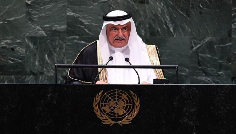 وزير الخارجية السعودي إبراهيم العساف خلال حديثه أمام الأمم المتحدة