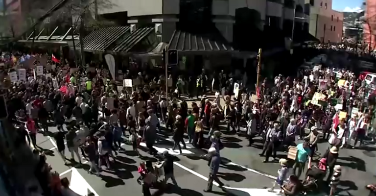 جانب من مظاهرات المناخ في نيوزيلندا