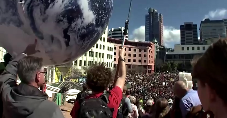 جانب من مظاهرات المناخ في نيوزيلندا