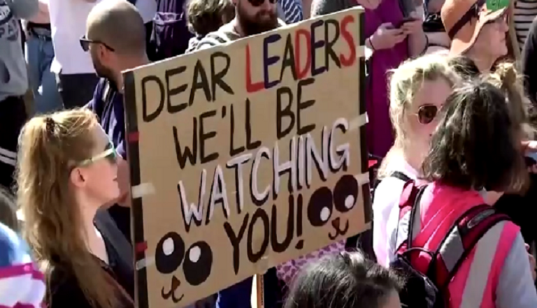 جانب من مظاهرات المناخ في نيوزيلندا