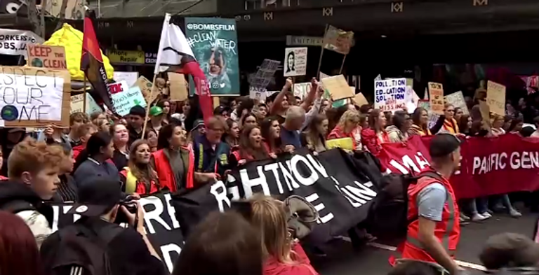 جانب من مظاهرات المناخ في نيوزيلندا