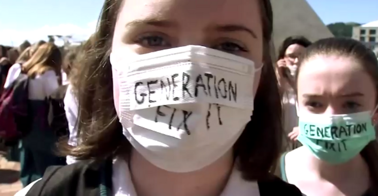 جانب من مظاهرات المناخ في نيوزيلندا