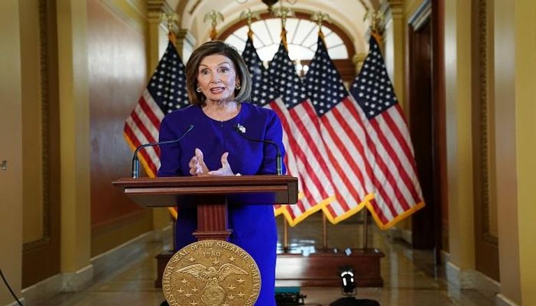 نانسي بيلوسي رئيسة مجلس النواب الرئيس الأمريكي دونالد ترامب ونائب الرئيس السابق جو بايدن