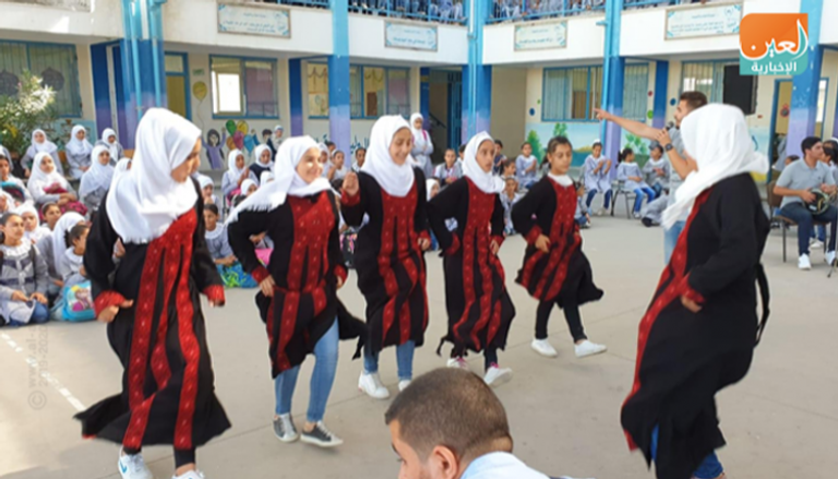 جانب من فعاليات المهرجان في إحدى مدارس غزة