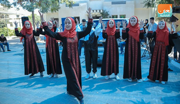 جانب من فعاليات المهرجان في إحدى مدارس غزة