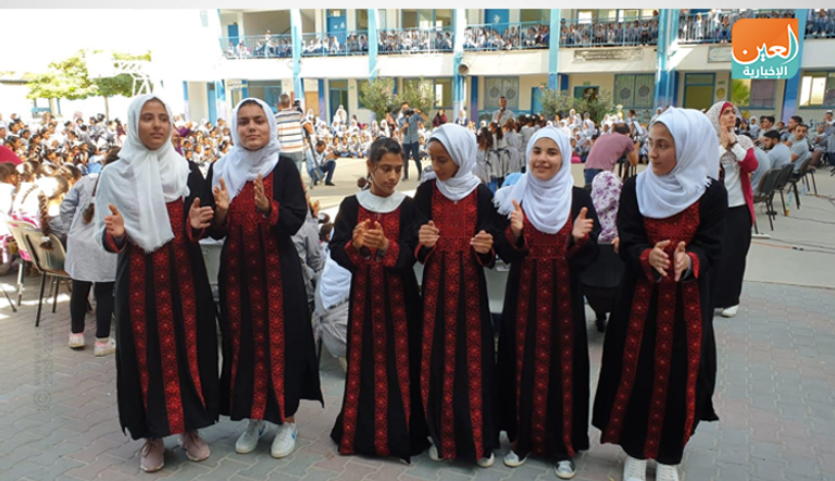 جانب من فعاليات المهرجان في إحدى مدارس غزة