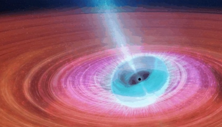 الثقب الأسود ينفخ سحبا عالية السرعة من البلازما