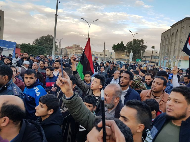 مظاهرت ليبية ضد التدخل التركي