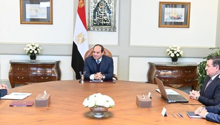 الرئيس المصري عبدالفتاح السيسي خلال الاجتماع
