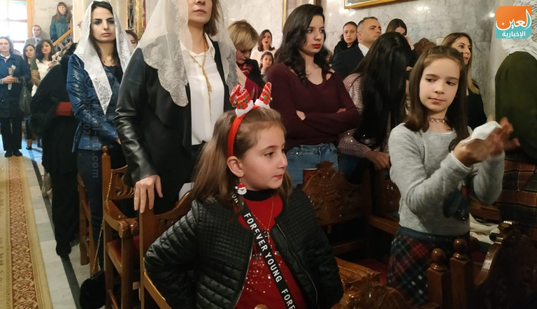 جانب من احتفالات المسيحيين الأرثوذكس في غزة بعيد الميلاد