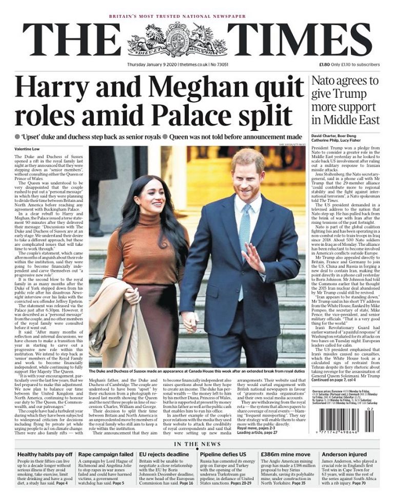 اهتمام الصحف البريطانية بتنحي هاري وميجان