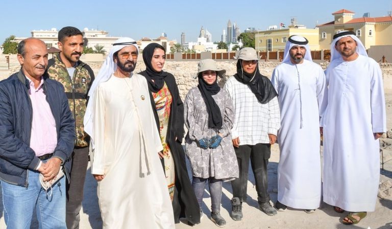 الشيخ محمد بن راشد آل مكتوم في موقع جميرا الأثري