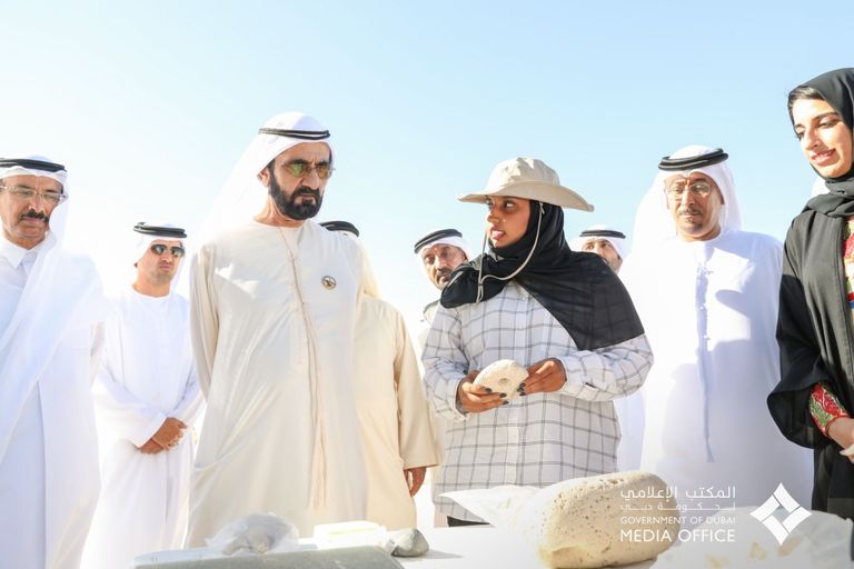 الشيخ محمد بن راشد آل مكتوم في موقع جميرا الأثري