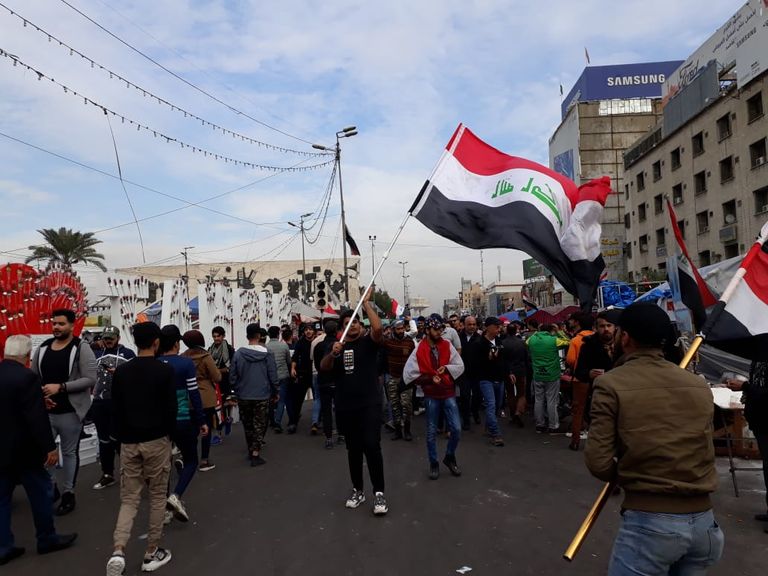 جانب من مظاهرات العراقيين