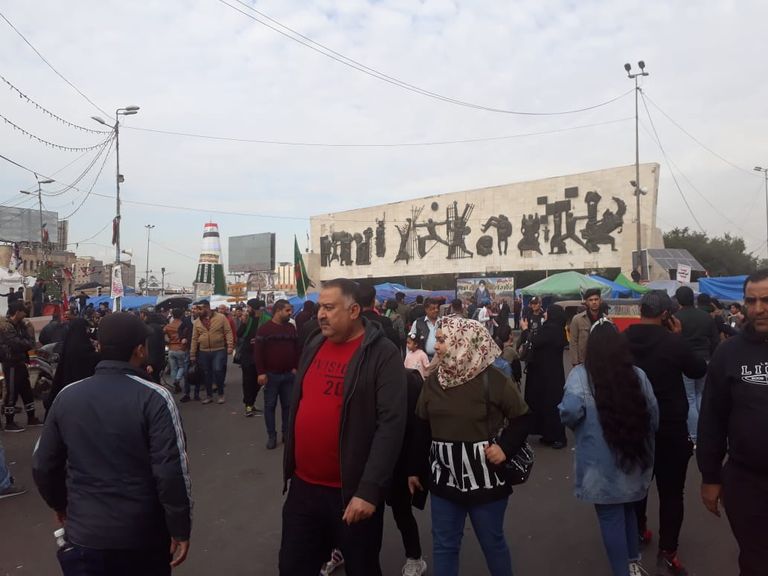 جانب من مظاهرات العراقيين