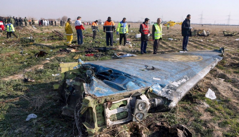 آثار تحطم الطائرة الأوكرانية في إيران- أرشيفية
