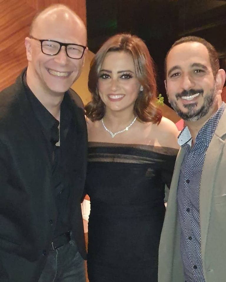 محمود العسيلي وزوجته أمنية عبدالمنعم