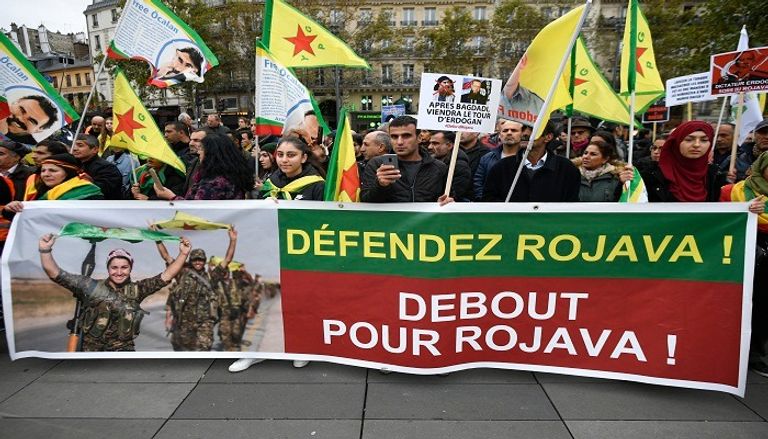 جانب من مظاهرات الأكراد في باريس ضد أردوغان
