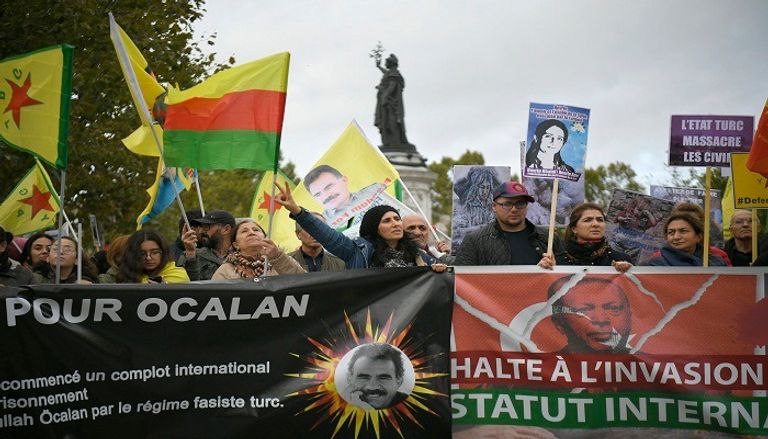 جانب من مظاهرات الأكراد في باريس ضد أردوغان