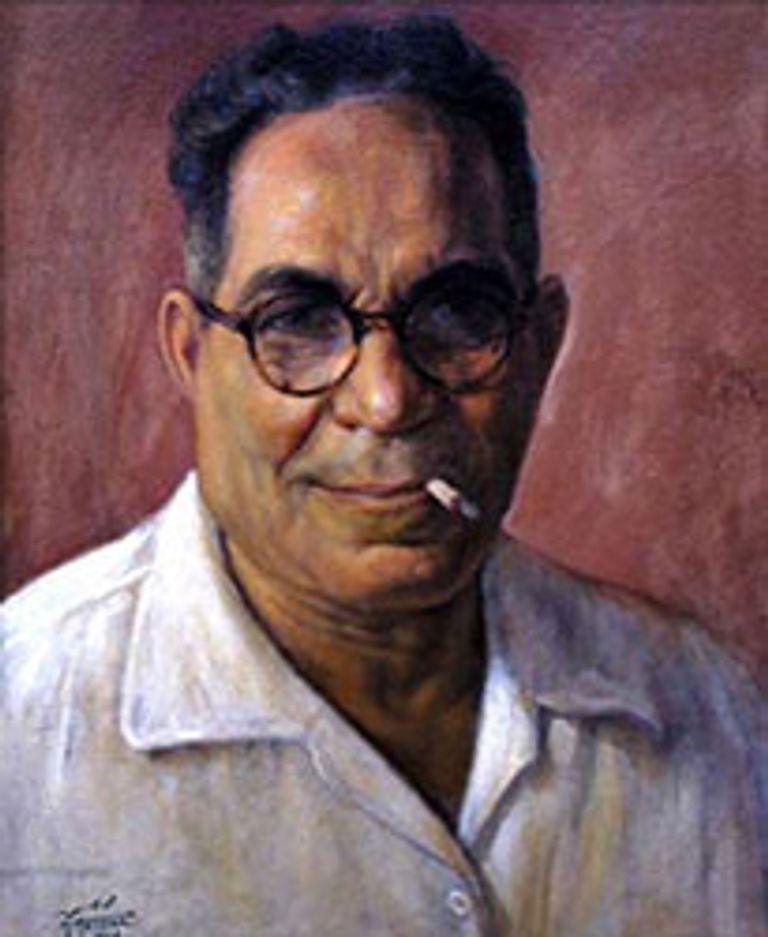 لوحة للفنان الرائد حسن محمد حسن تظهر انفعاله بقضايا ثورة يوليو في مصر