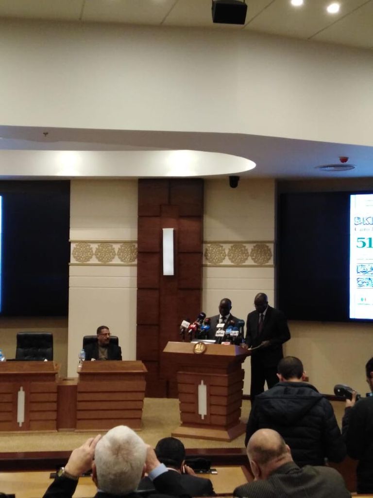 سفير السنغال يلقي كلمته وزيرة الثقافة المصرية تعلن تفاصيل الدورة 51 لمعرض القاهرة للكتاب