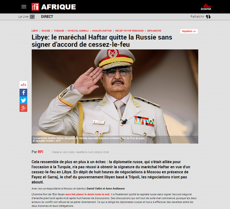 المشير خليفة حفتر ووزير الدفاع الروسي سيرجي شويجو