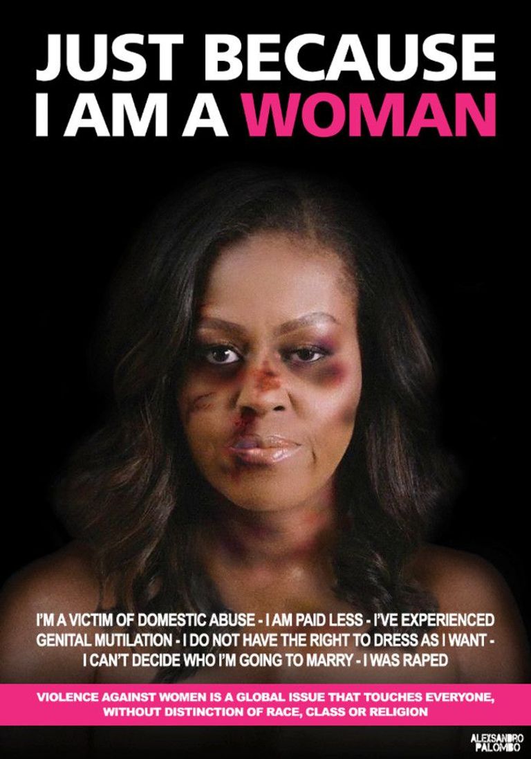 ميشيل أوباما صورة مركبة للمستشارة الألمانية أنجيلا ميركل للتنديد بالعنف