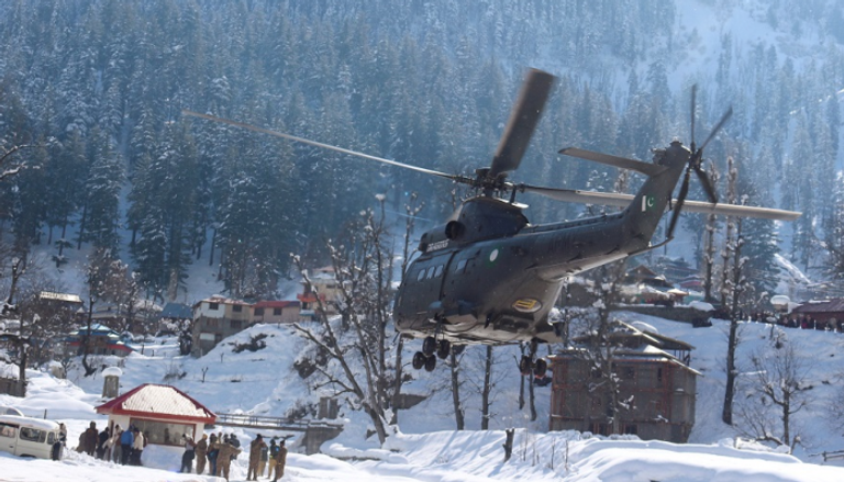 طائرات هليكوبتر نقلت بعثات إنقاذ إلى المنطقة