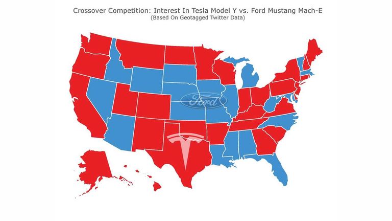 طراز موستانج الكهربائي وطراز تسلا موديل Y