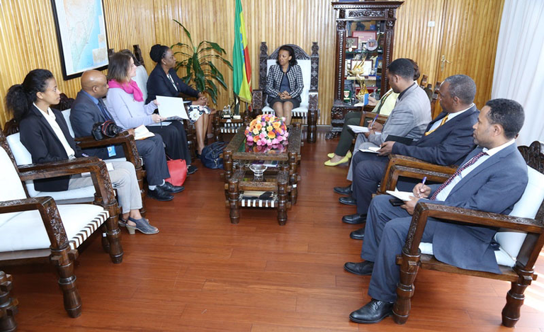 المنسقة الأممية للشؤون الإنسانية ووزيرة الدولة الإثيوبية