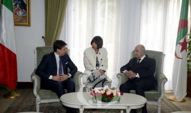 استقبال الرئيس الجزائري لرئيس الوزراء الإيطالي - صورة وكالة الأنباء الجزائرية استقبال الرئيس الجزائري لرئيس الوزراء الإيطالي