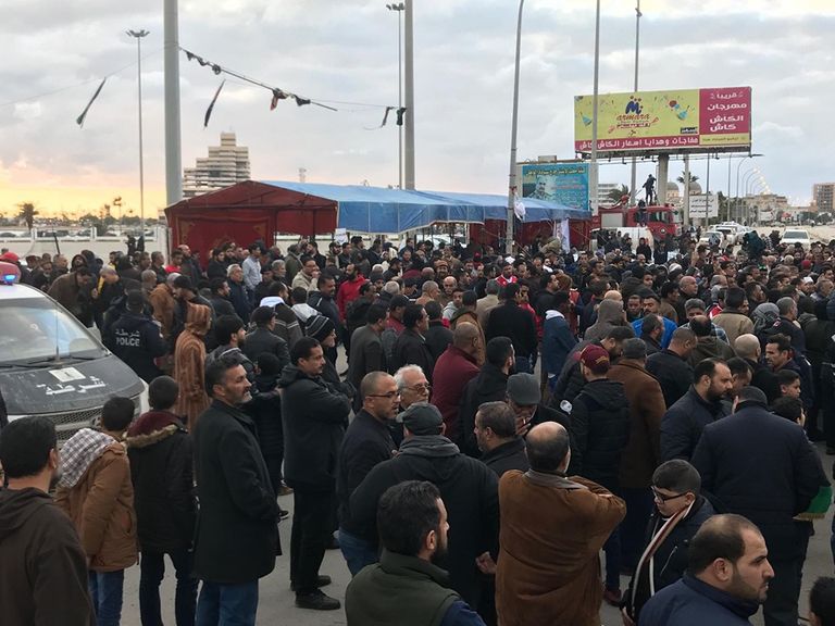 جانب من احتجاجات الليبيين دعما للجيش الوطني