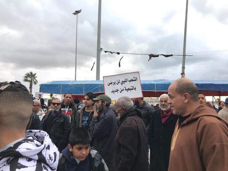 جانب من احتجاجات الليبيين دعما للجيش الوطني