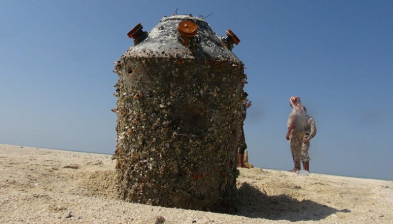 أحد الألغام البحرية على سواحل اليمن 