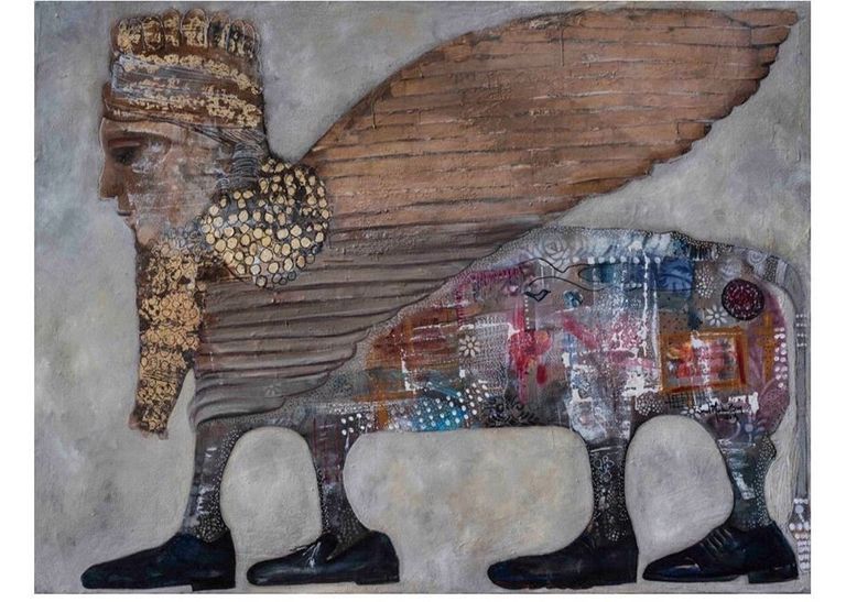 من لوحات معرض الفنانة السورية سعاد مردم بك