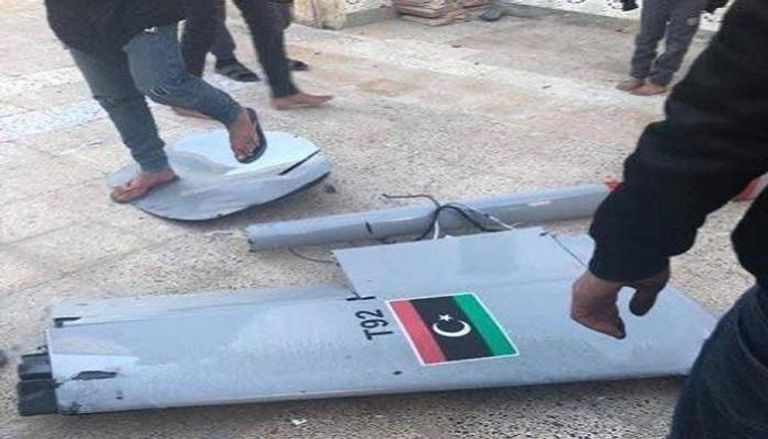 الطائرة التركية المسيرة التي أسقطها الجيش في طرابلس