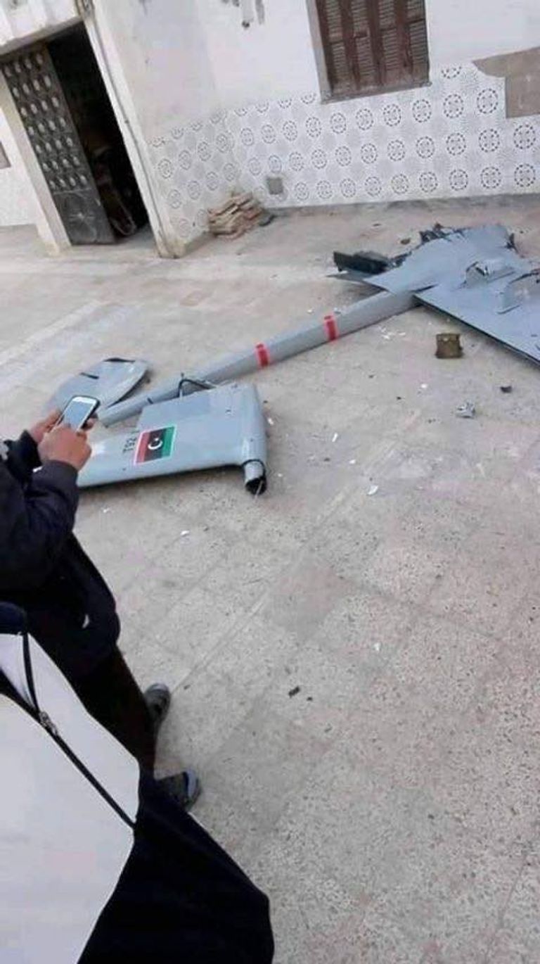 الطائرة التركية المسيرة التي أسقطها الجيش في طرابلس