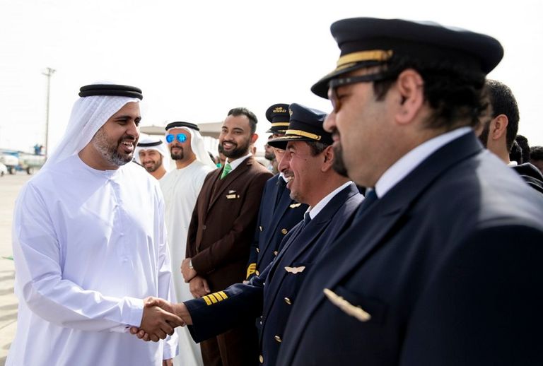 ذياب بن محمد بن زايد يشهد وصول أحدث طائرات الاتحاد للطيران الصديقة للبيئة أحدث طائرات الاتحاد للطيران من النوع الصديق للبيئة