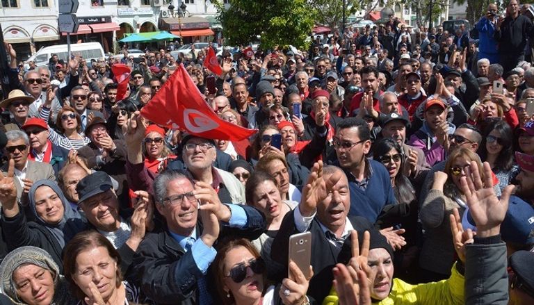 راشد الغنوشي رئيس حركة النهضة الإخوانية في تونس- أرشيفية