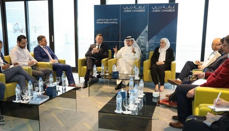 لقاء صحفي عقده حمد بوعميم مدير عام غرفة تجارة وصناعة دبي