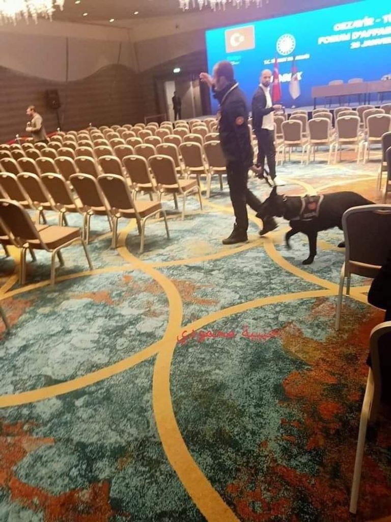 أردوغان يجلب معه كلاباً مدربة لتأمين زيارته إلى الجزائر الرئيس الجزائري عبدالمجيد تبون وأردوغان